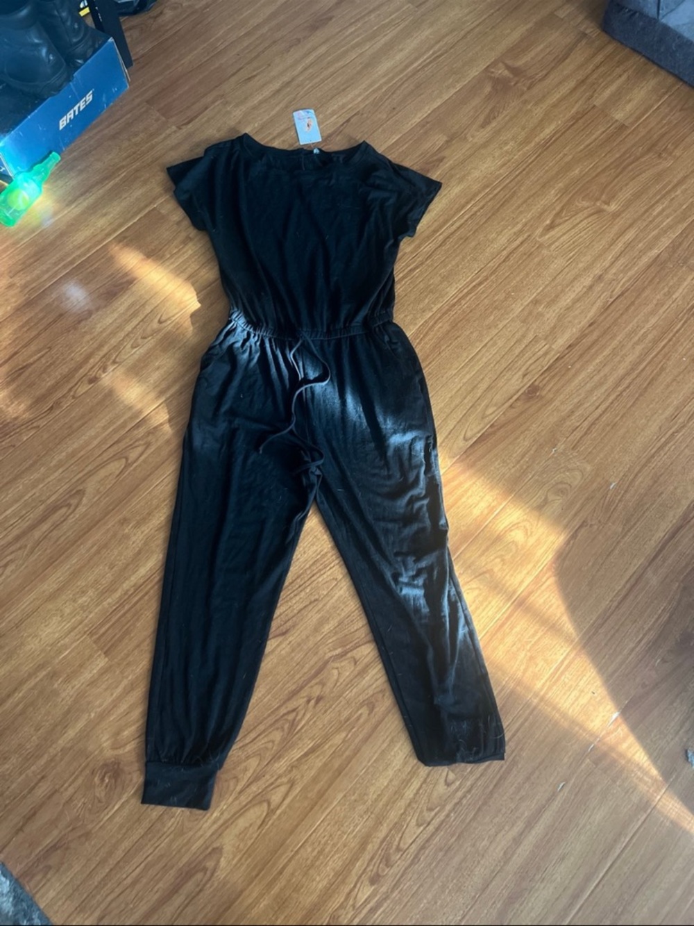 Prettygarden Black Casual Jumpsuit Size M Elastic Waist Short Sleeve Romper NWT